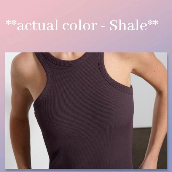 NWT MPG Sport Poise High Neck Ribbed Tank Top in Shale - Picture 6 of 16